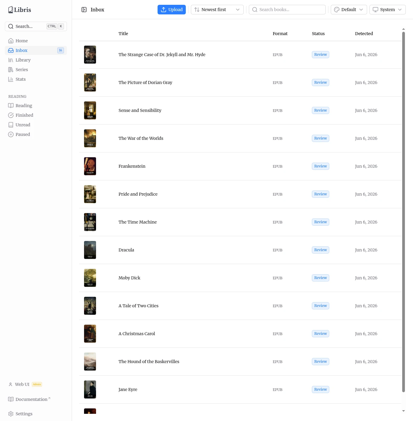 Inbox list