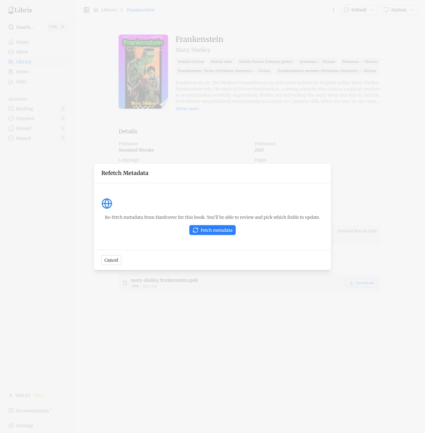 Refetch metadata, idle